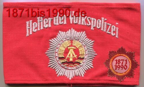 Helfer der Volkspolizei, Armbinde aus Stoff mit gesticktem Logo, VP, DDR