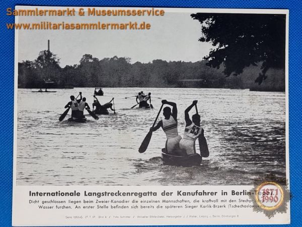Int. Langstreckenregatta der Kanufahrer in Berlin-Tegel, 1937, Pressefoto, Bilderdienst, J.J.Weber
