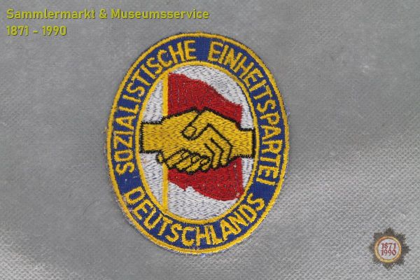 Aufnäher SED der DDR, gesticktes Emblem, Sozialistische Einheitspartei Deutschlands, Wappen