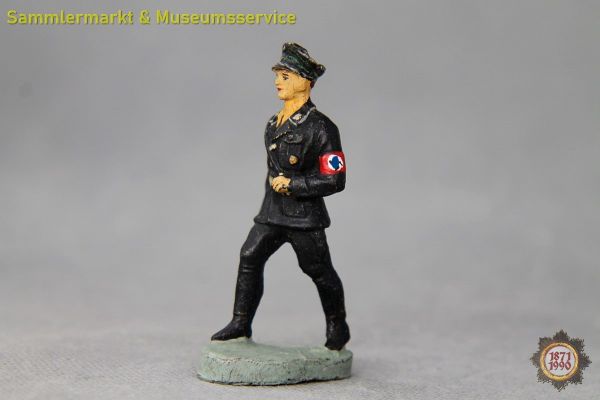 Elastolin, marschierender SS-Mann, Soldat, Massefigur, Militärspielzeug, Hakenkreuz, Lineol