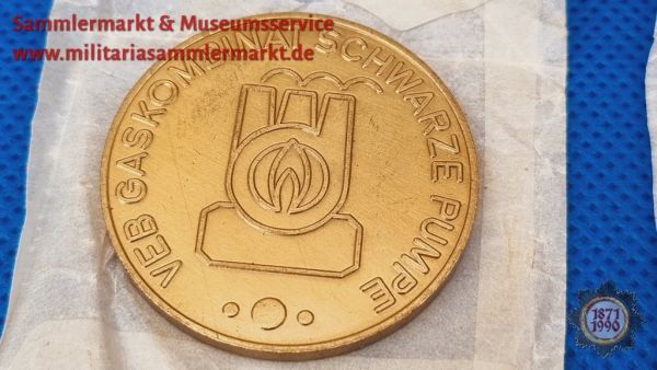 Medaille, VEB Gaskombinat Schwarze Pumpe, golden, Qualitäts-Instandhalter, Auszeichnung