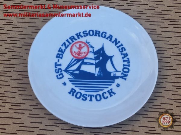 Sammelteller, GST-Bezirksorganisation Rostock, Marine, Seesprt, Hersteller: Kahla, GDR