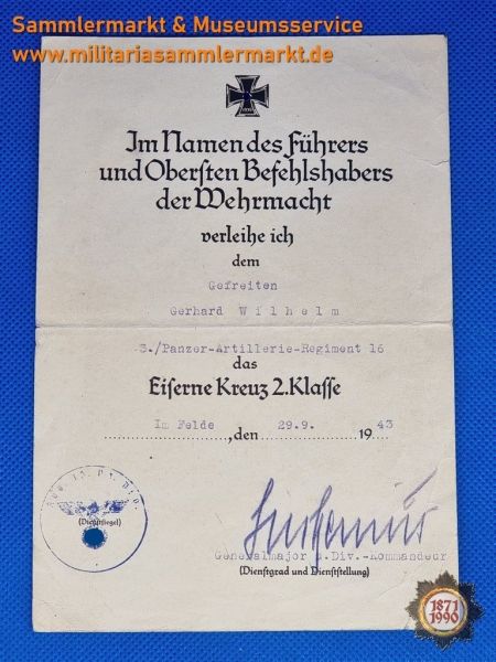 SIECKENIUS, Rudolf; Generalmajor, Ritterkreuzträger, Autograph, Autogramm, RK 17.9.41