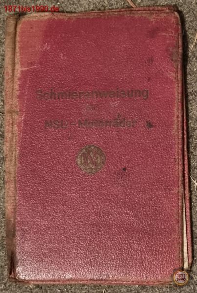 Schmieranweisung für NSU - Motorräder, Faltheft mit Führerscheintasche