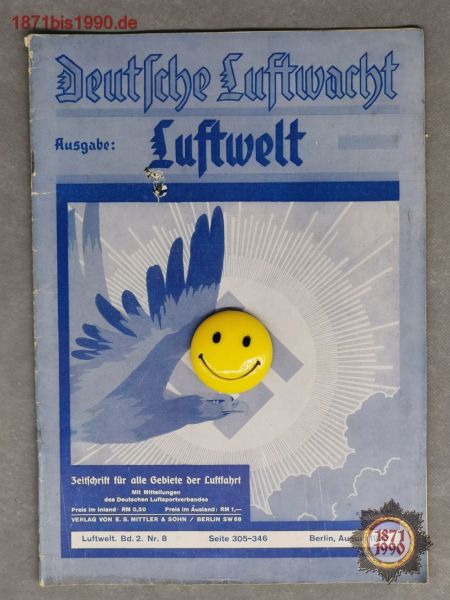 Deutsche Luftwacht, Ausgabe Luftwelt, 08/1935, Verlag E.S. Mittler & Sohn Berlin, ab 1937 NSFK