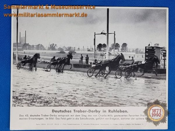 Deutsches Traber-Derby in Ruhleben, 1937, Pressefoto, J.J.Weber