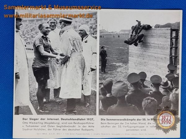 Der Sieger derInt. Dtl-fahrt 1937, Die Sonnenwendkämpfe der SS in BS, Pressefoto, J.J.Weber