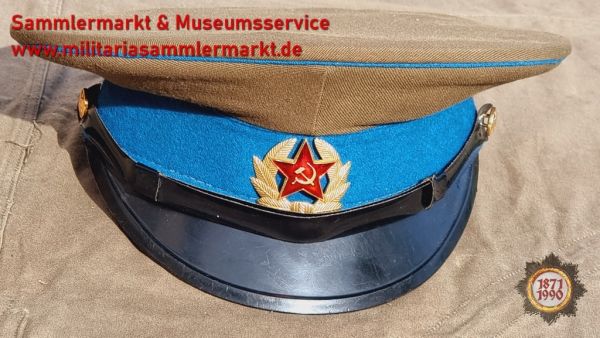 sowjetsche Armee, Schirmmütze, Soldat, Lufttreitkräfte, original vor 1990, Kokarde, russische Armee