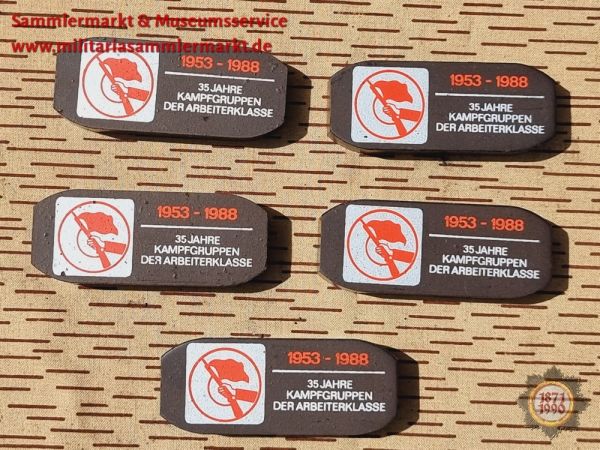 35 Jahre, Kampfgruppen der Arbeiterklasse, 1953-1988, DDR, Sammelbrikett, Zierbrikett