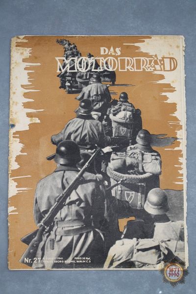 DAS MOTORRAD, Nr. 27, 08/1941, Zeitschrift, Titelseite Kradschützen der Leibstandarte