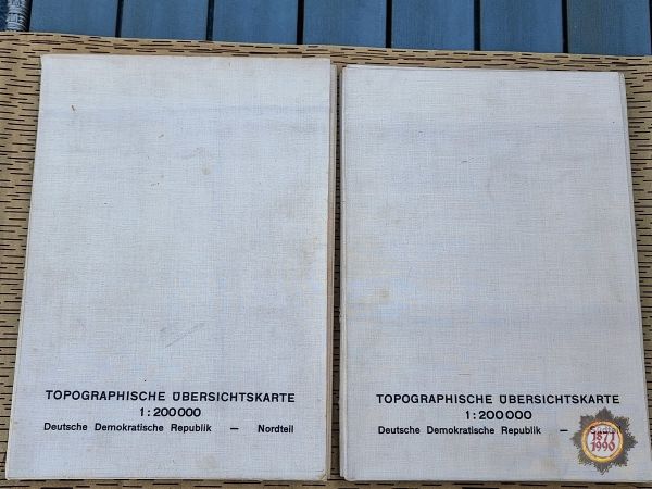 Topographische Übersichtskarte DDR, 1:200000, Nord- und Südteil, Landkarte