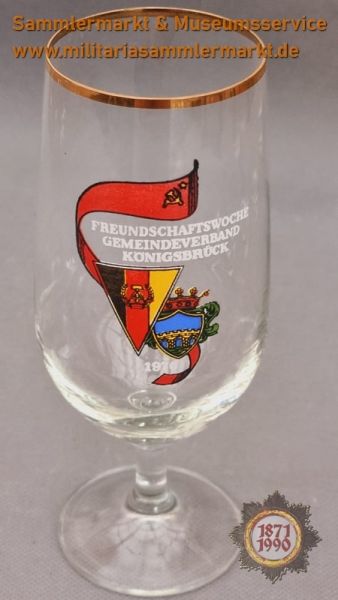 Sammlerglas, Freundschaftswoche Gemeindeverband Königsbrück, 1976, DDR, DSF