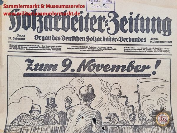 Holzarbeiter-Zeitung, 2 Ausgaben, 1929, Zeitschrift, Zeitung