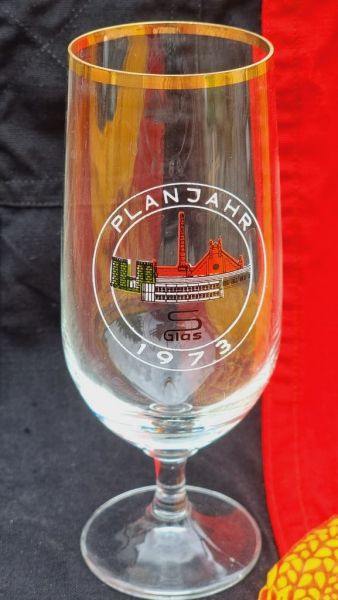 Sammelglas, VEB Sachsenglas Schwepnitz, Planjahr 1973, DDR, Lausitzer Glas, kein SUPERFEST