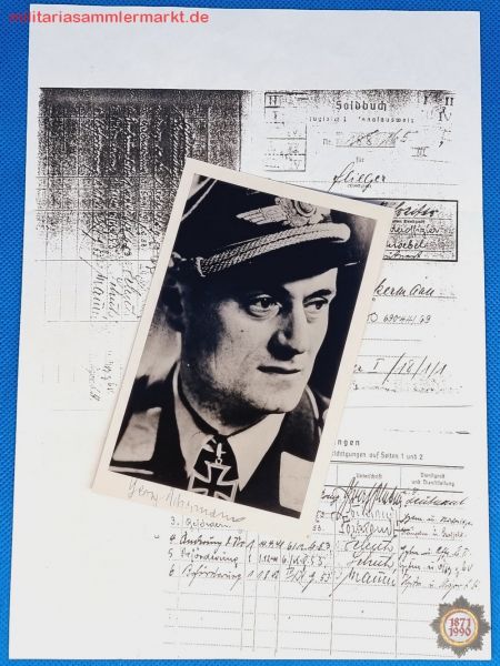 Georg Ackermann, Ritterkreuzträger, Autograph, Autogramm, Ritterkreuz 28.02.1945, RKT