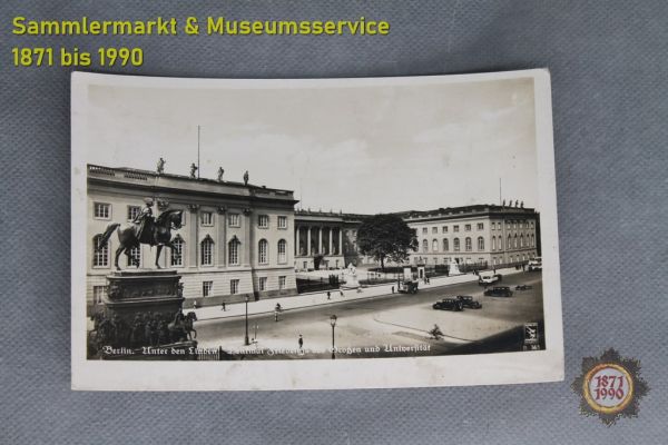 Berlin, Unter den Linden,Denkmal Friedrichs des Großen und Universität, Postkarte, ungelaufen