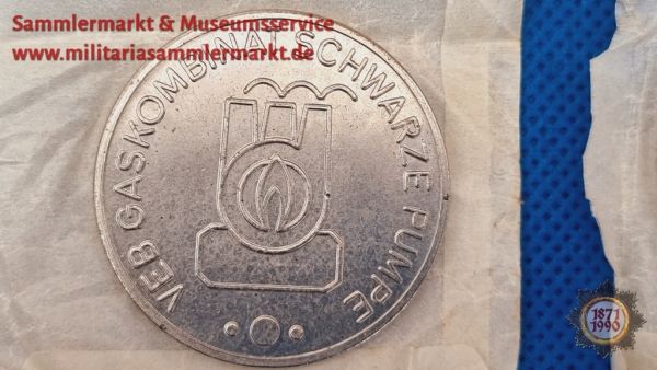 Medaille, VEB Gaskombinat Schwarze Pumpe, silbern, Qualitäts-Instandhalter, Auszeichnung