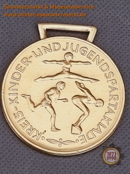 Goldmedaille, Kreis- Kinder- und Jugendspartakiade, DDR, DTSB, JP, FDJ, Medaille