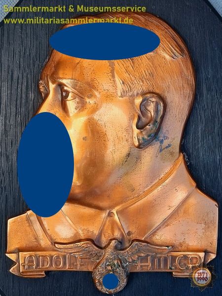 Frühes Adolf Hitler Relief, vor 1933, Parteiadler, Wandaufhängung, Wandrelief