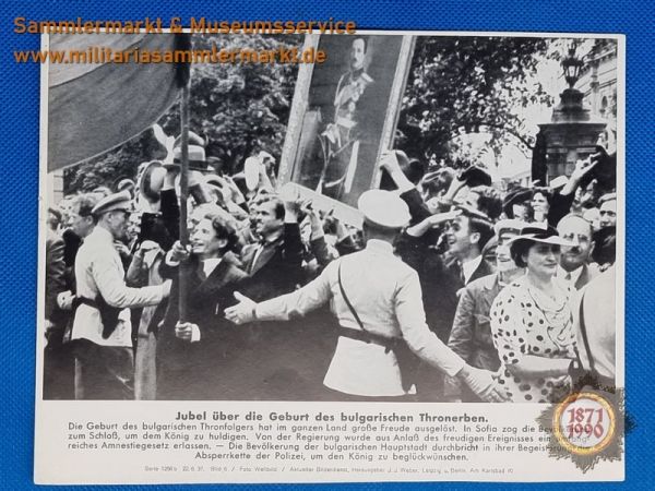 Jubel über die Geburt des bulgarischen Thronerben, 1937, Pressefoto, J.J.Weber