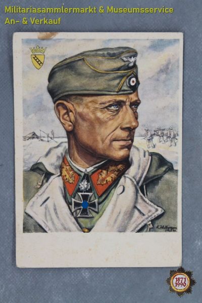 Generalleutnant Freiherr von Lützow, Künstler-Ansichtskarte, VDA Postkarte, Ritterkreuzträger